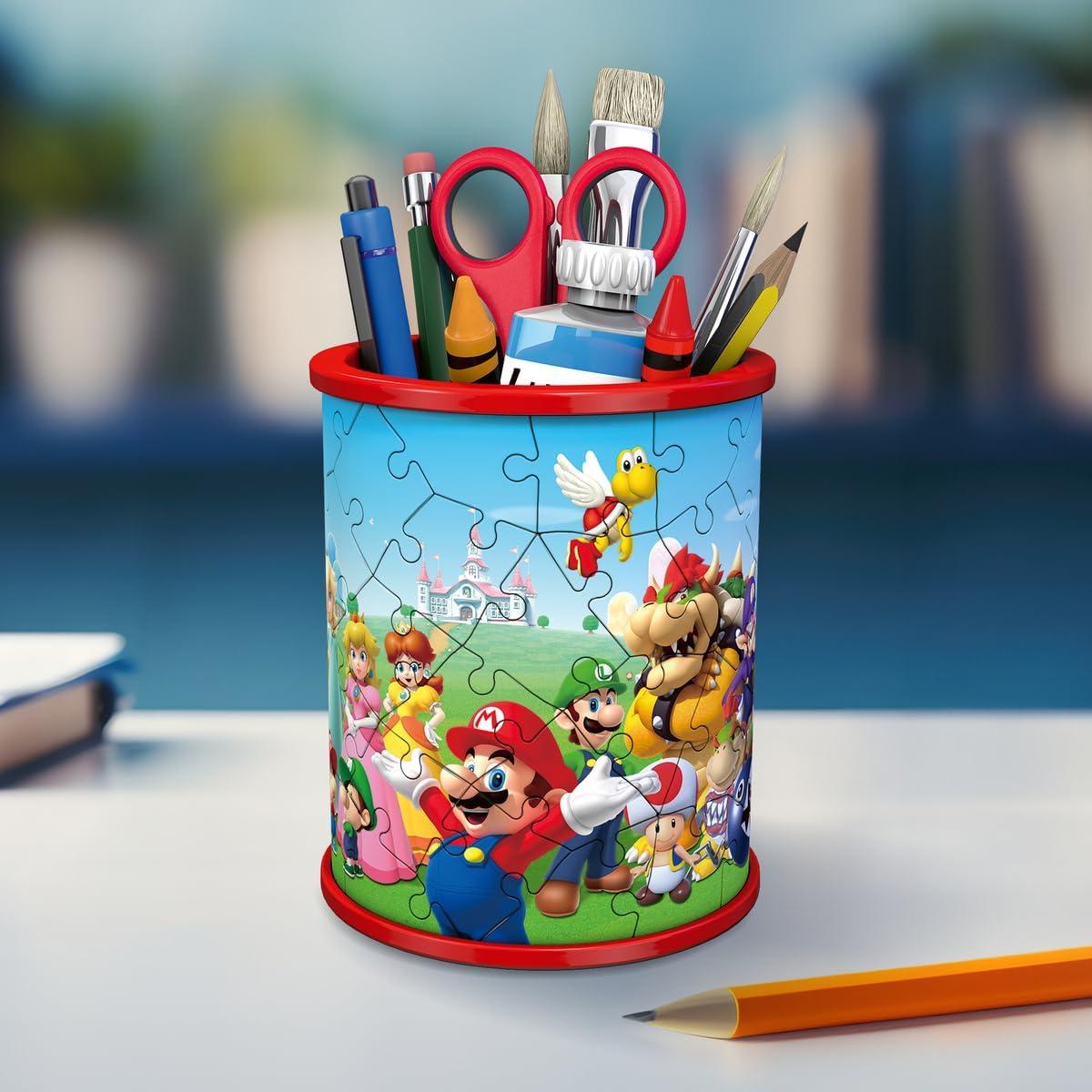 image:imageRavensburger Super Mario Pencil Cup 3D Jigsaw Puzzle Buildable Desk Organizer Featuring Iconic Mario Graphics 54 Sturdy Plastic Pieces Premium Quality Fun for Kids amp AdultsNintendo Mario