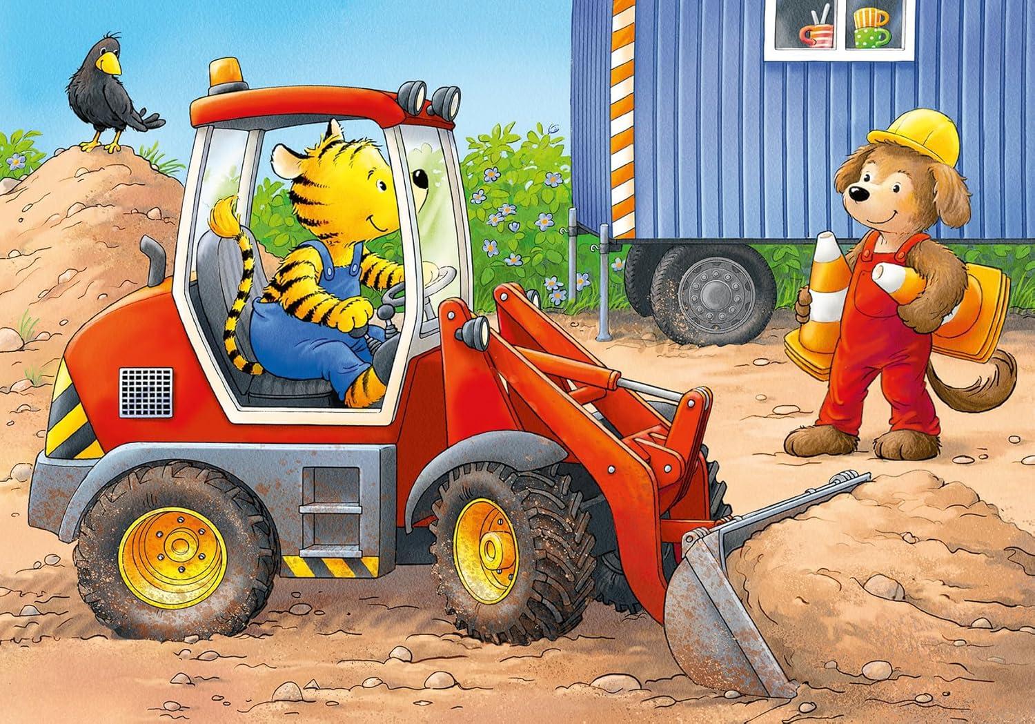 image:imageRavensburger My First Puzzles Construction Site Animals 4inaBox Toddler Jigsaw Puzzle Set 2 4 6 amp 8 Pieces Ages 2