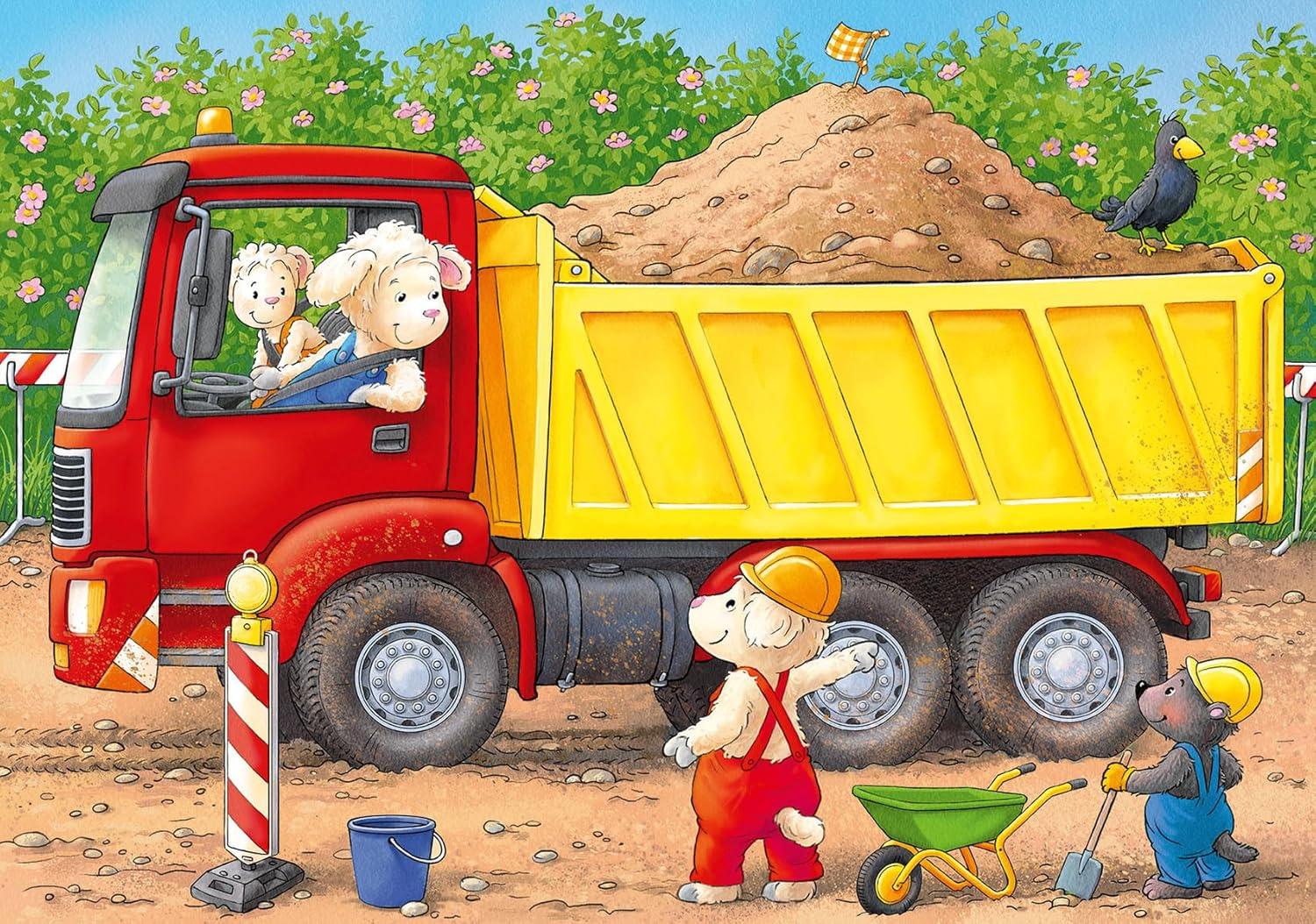 image:imageRavensburger My First Puzzles Construction Site Animals 4inaBox Toddler Jigsaw Puzzle Set 2 4 6 amp 8 Pieces Ages 2