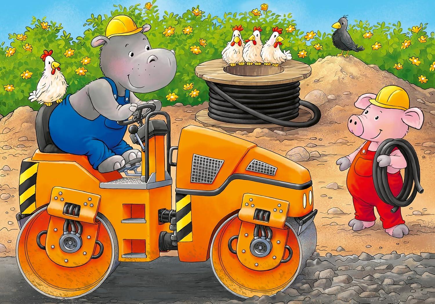 image:imageRavensburger My First Puzzles Construction Site Animals 4inaBox Toddler Jigsaw Puzzle Set 2 4 6 amp 8 Pieces Ages 2