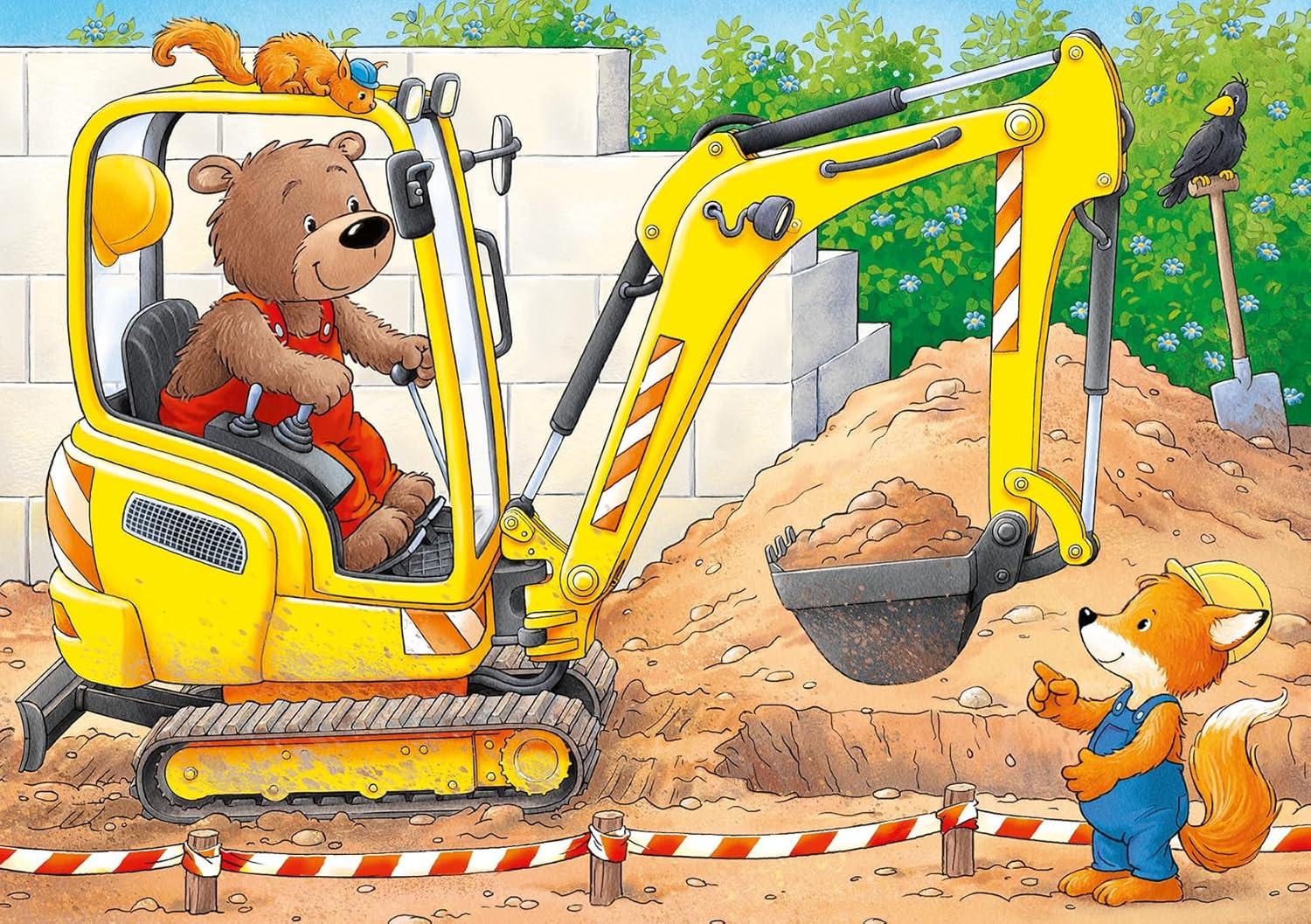 image:imageRavensburger My First Puzzles Construction Site Animals 4inaBox Toddler Jigsaw Puzzle Set 2 4 6 amp 8 Pieces Ages 2