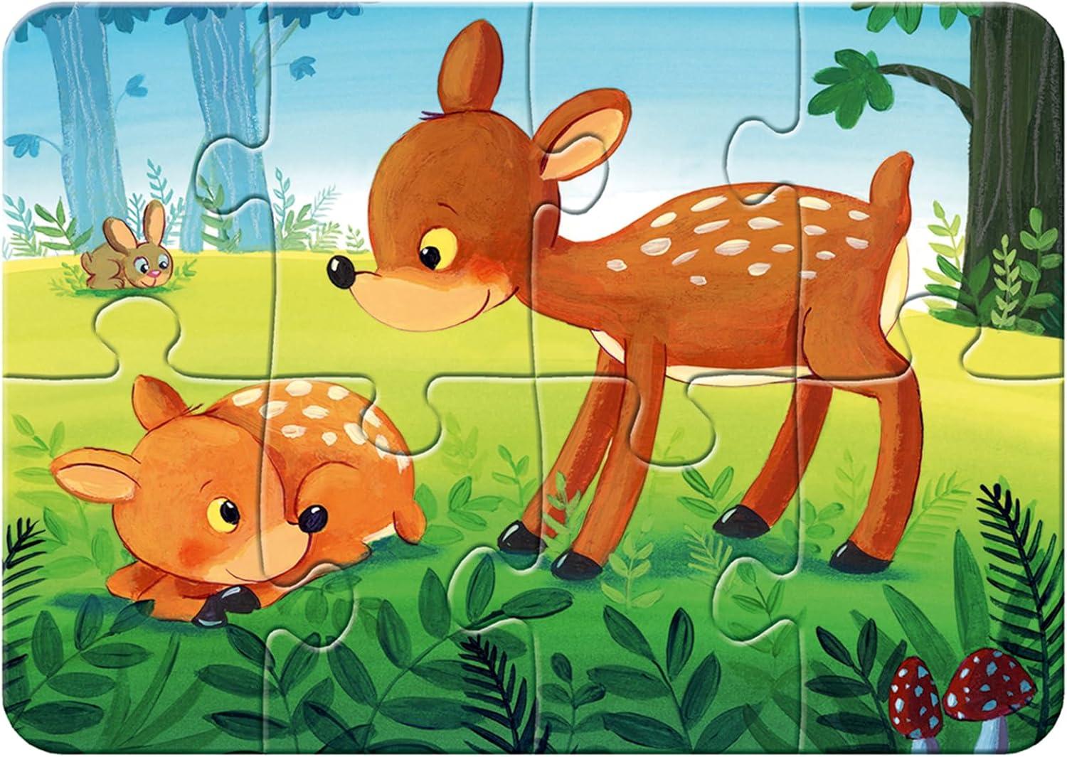 image:imageRavensburger My First Puzzles Forest Animal Fun 4inaBox Toddler Jigsaw Puzzle Set 2 4 6 amp 8 Pieces Ages 2