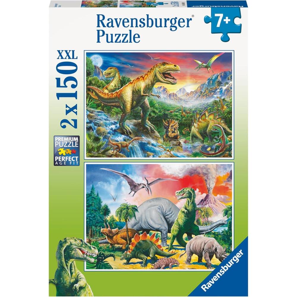 image:imageRavensburger Dinosaurs 150 Piece Jigsaw Puzzle 2 Pack XXL Pieces for Easier Assembly Stunning Bold Space Images Premium Quality Ideal Gift ScreenFree Fun Children Age 7
