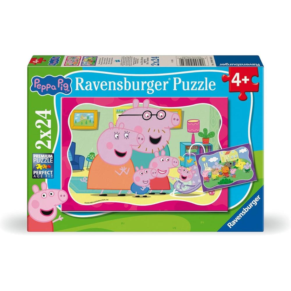 image:imageRavensburger Peppa Pig 2x24 Piece Jigsaw Puzzle Set for Kids
