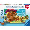 Ravensburger Bear Family Vacations 2 x 24 Piece Jigsaw Puzzle for Kids – Every Piece is Unique, Pieces Fit Together Perfectly