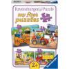 Ravensburger My First Puzzles – Construction Site Animals | 4-in-a-Box Toddler Jigsaw Puzzle Set | 2, 4, 6 & 8 Pieces | Ages 2+