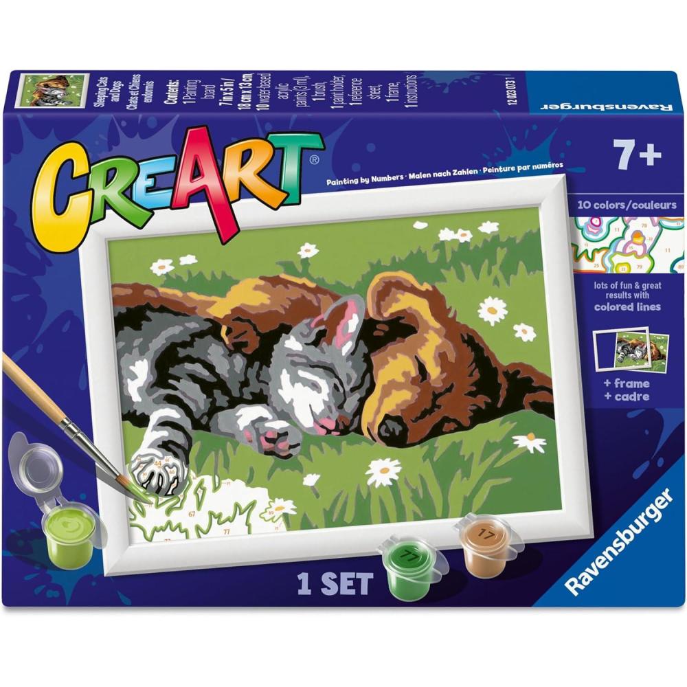 image:imageRavensburger CreArt Sleeping Cat and Dog Paint by Numbers Kit for Kids  12023073  Painting Arts and Crafts for Ages 7 and Up