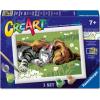 Ravensburger CreArt Sleeping Cat and Dog Paint by Numbers Kit for Kids – 12023073 – Painting Arts and Crafts for Ages 7 and Up