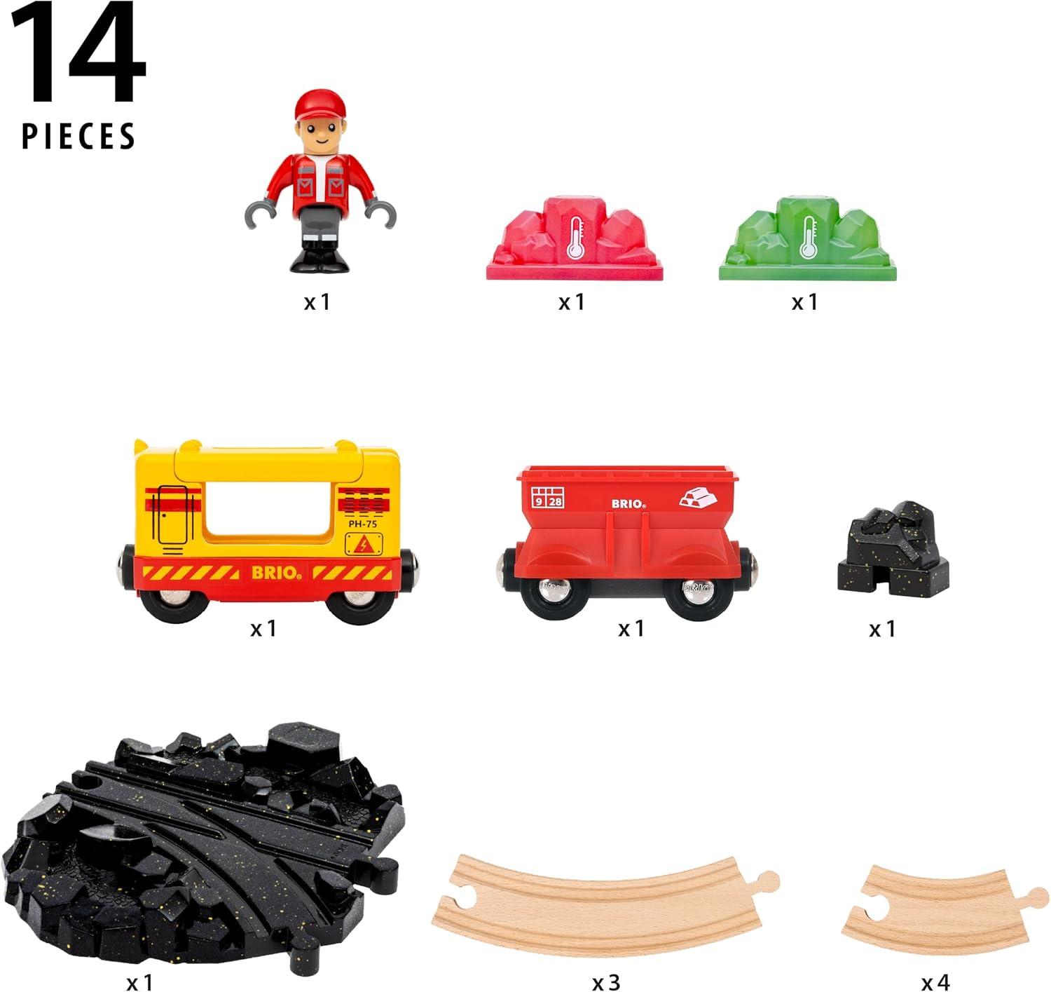 image:imageBRIO World Cargo Gemstone Set 14Piece FSCCertified Wooden Train Set ColorChanging Gem Cargo and Mine Works with All BRIO Train Sets Ages 3