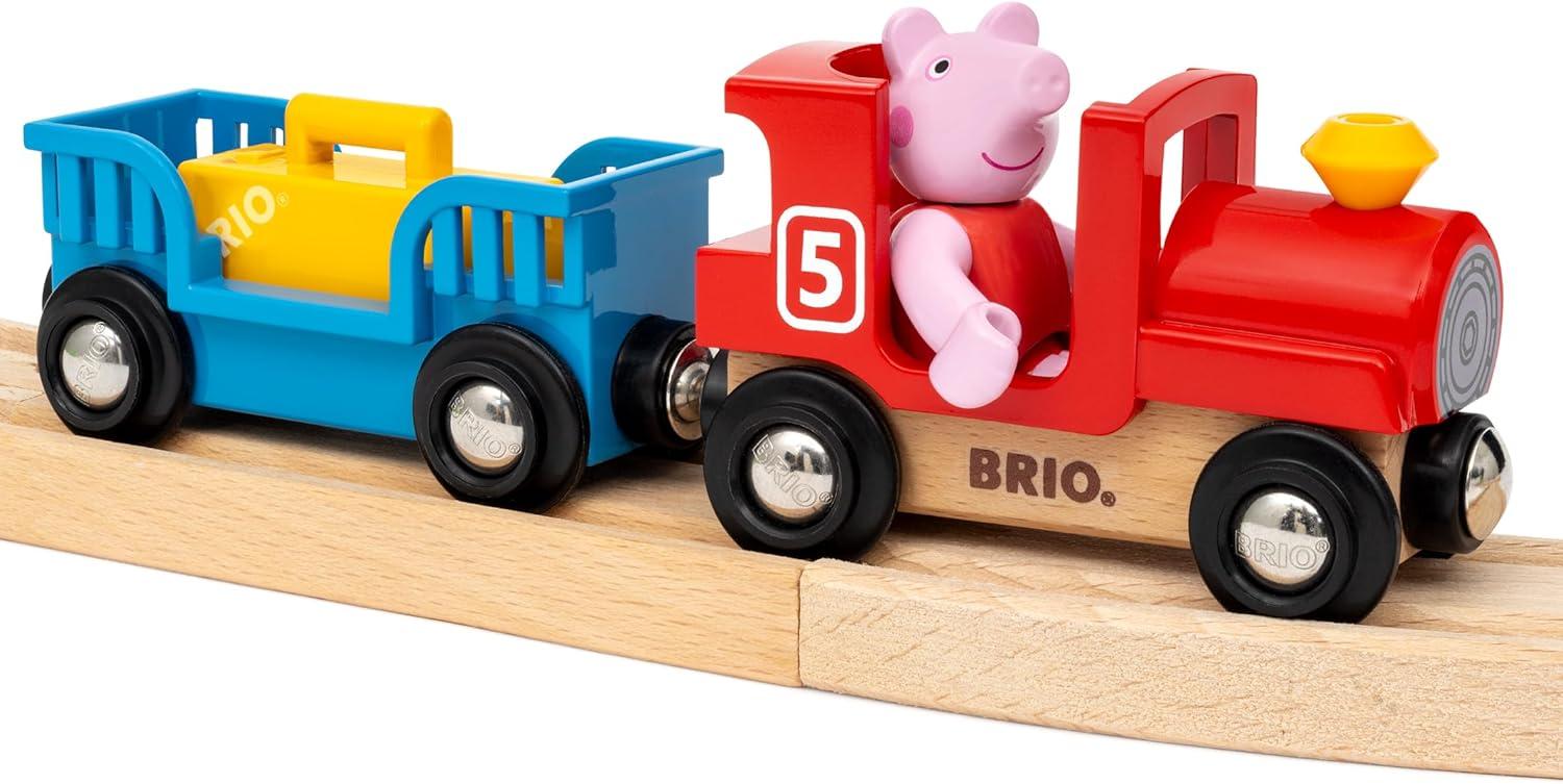 image:imageBRIO World Peppa Pig Train Set 18Piece FSCCertified Wooden Railway Set Includes Peppa and George Figures Works with All BRIO Train Sets Ages 3