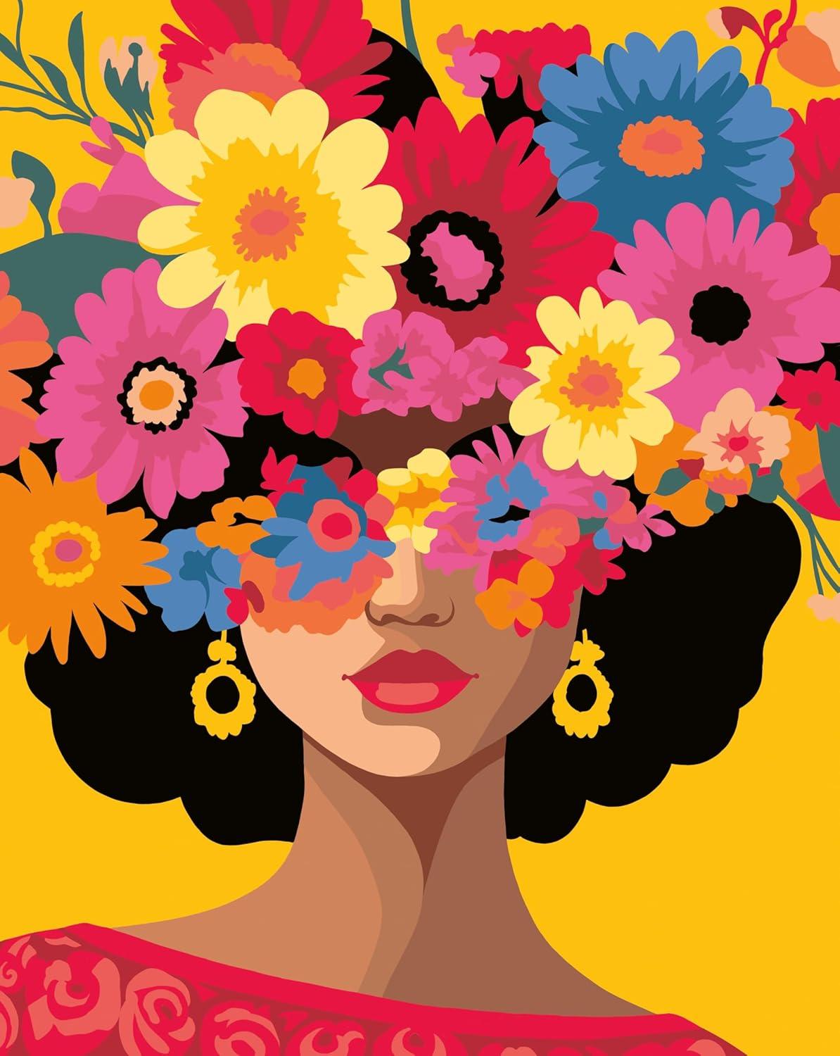 image:imageRavensburger CreArt Blooming Beauty PaintbyNumber Kit for Adults Complete Premium Set with 19 Acrylic Paints Brushes amp Gloss Varnish Relaxing Creative Hobby Ages 12