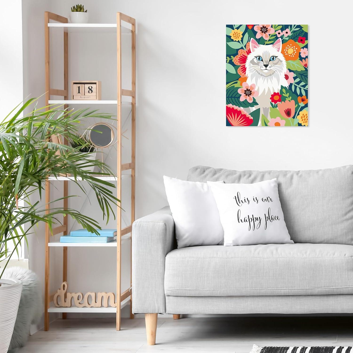 image:imageRavensburger CreArt Fluffy and Floral PaintbyNumber Kit for Adults Complete Premium Set with 19 Acrylic Paints Brushes amp Gloss Varnish Relaxing Creative Hobby Ages 12