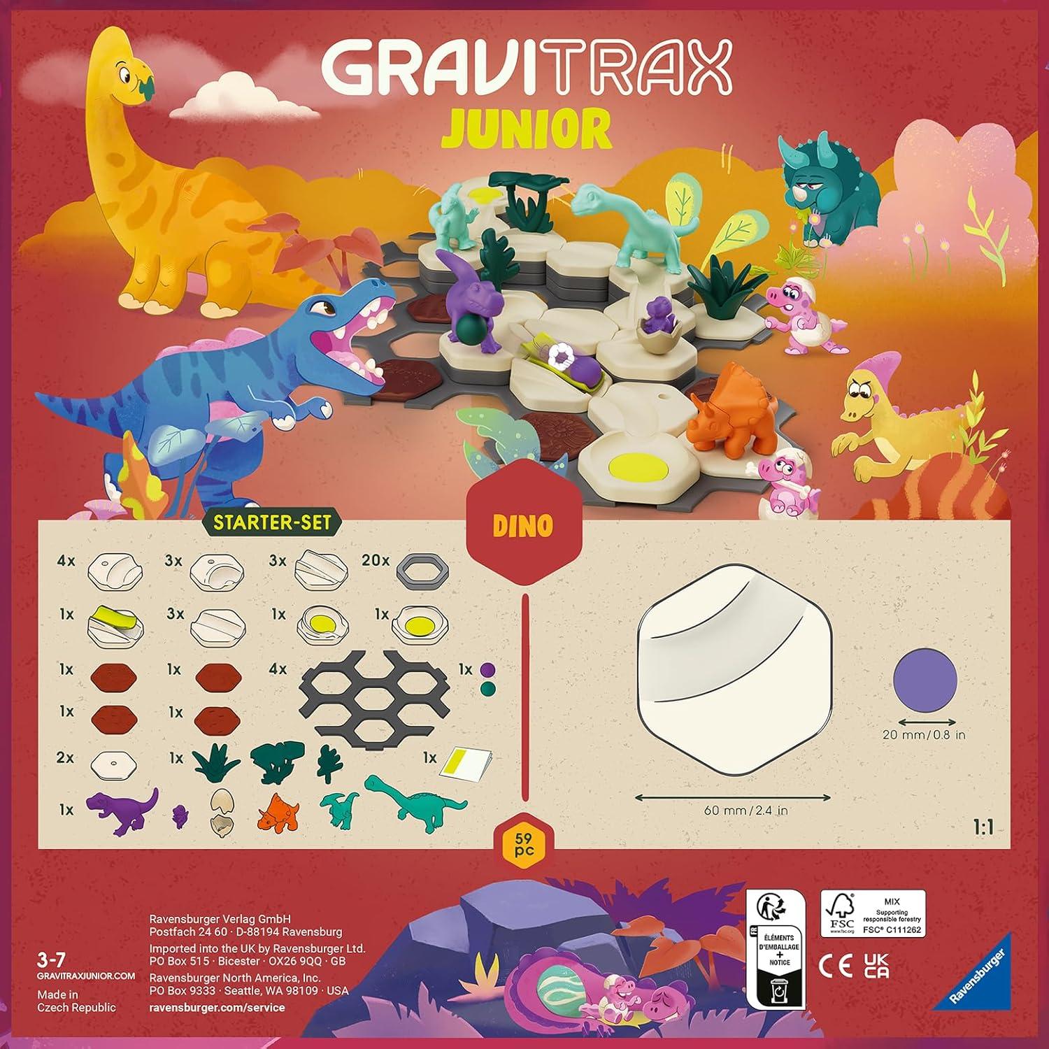 image:imageRavensburger GraviTrax Junior StarterSet Dino 59Piece Marble Run Building Set Preschool STEM Construction Toy Interactive Learning for Kids Ages 3