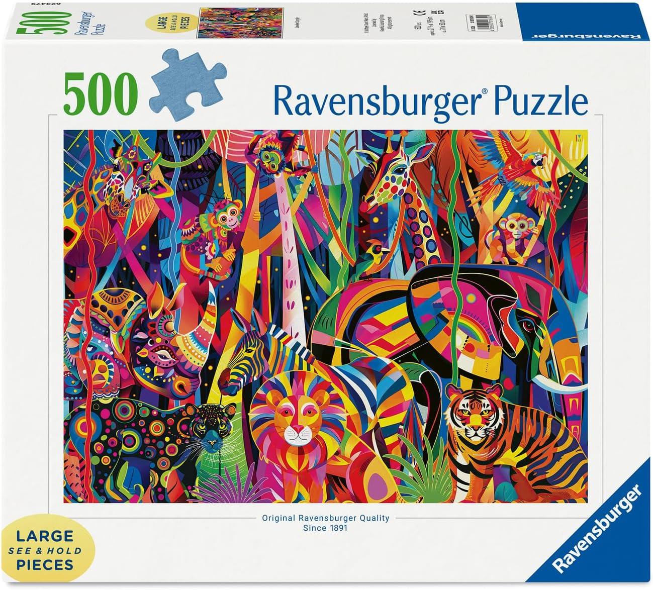 image:imageRavensburger Jeweled Jungle Large Format 500 Piece Puzzle for Adults