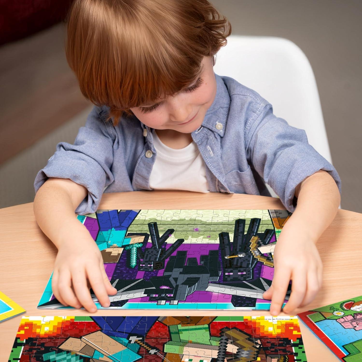 image:imageRavensburger Minecraft 4x100 Piece Bumper Puzzle Pack for Kids 5