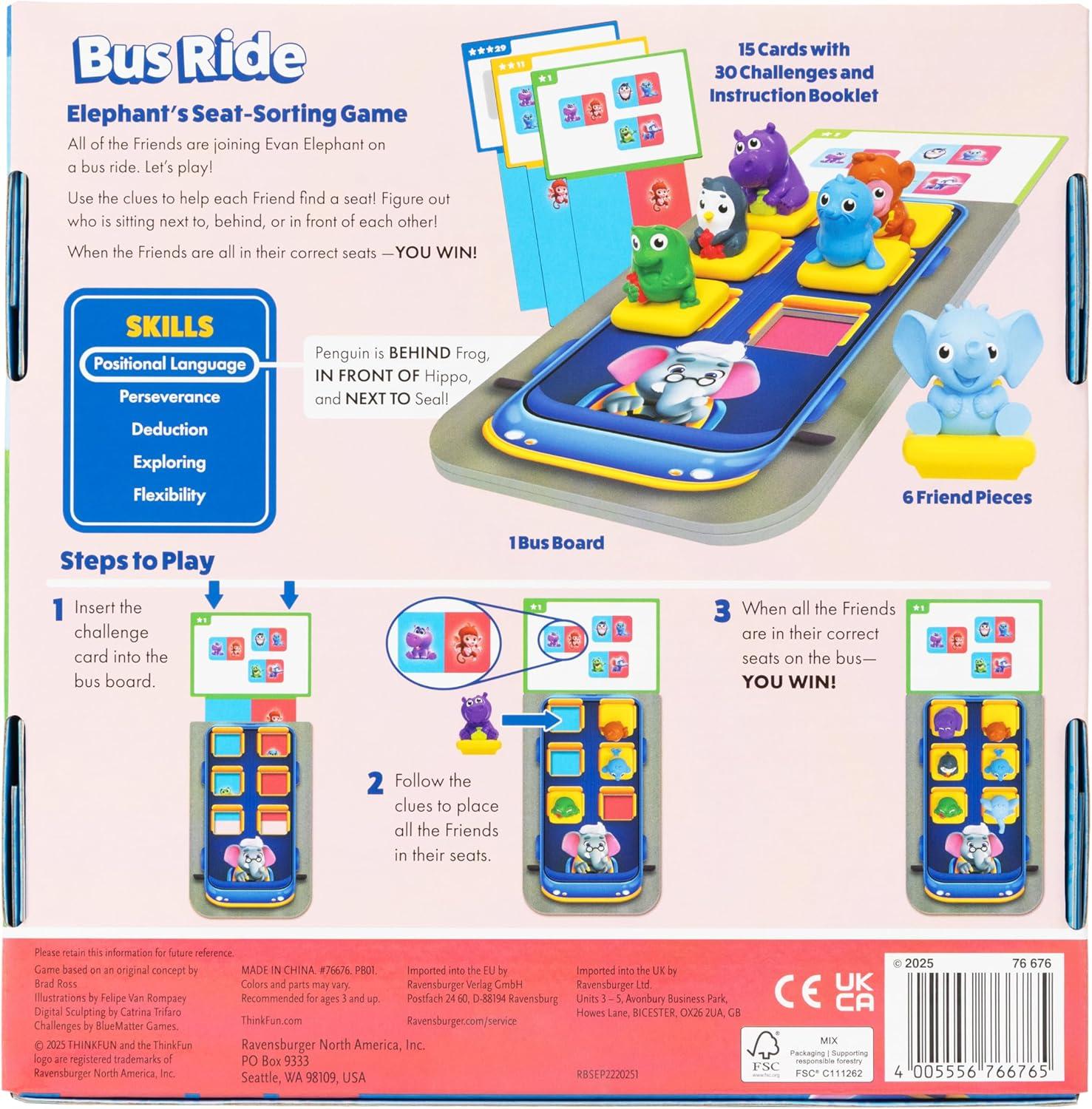 image:imageThinkFun Friends Bus Ride Positional Sorting Puzzle for Preschoolers Promotes HandsOn Learning Ages 3