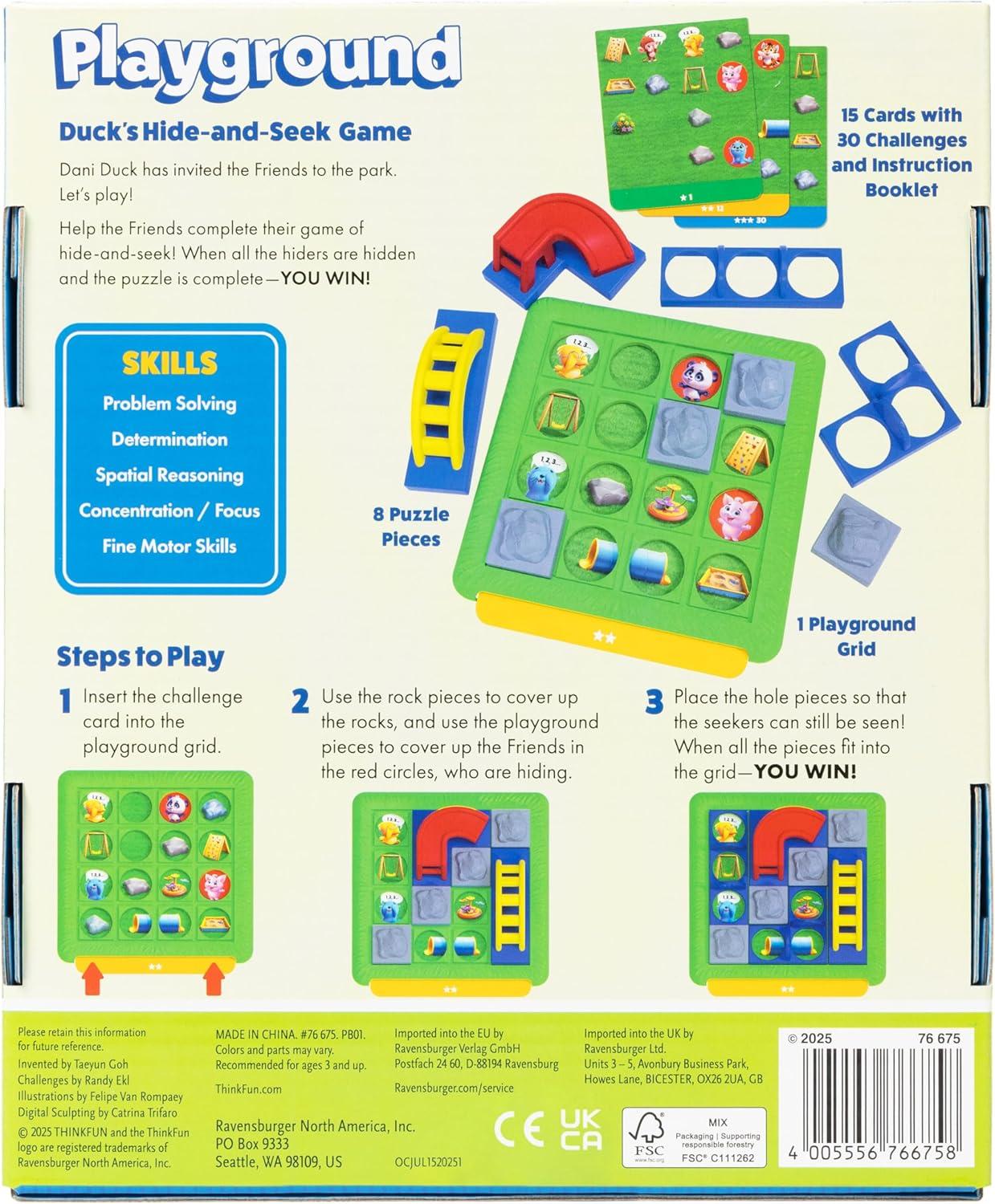 image:imageThinkFun Friends Playground Hide amp Seek Puzzle Game for Preschoolers 30 Challenges for ProblemSolving Fun Ages 3