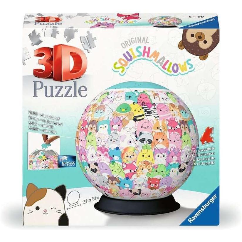 image:imageRavensburger Squishmallows 72 Piece 3D Puzzle Ball Cute and Colorful Character Sphere Fun Desk Decor for Fans Premium Quality Ideal Gift Children Age 6