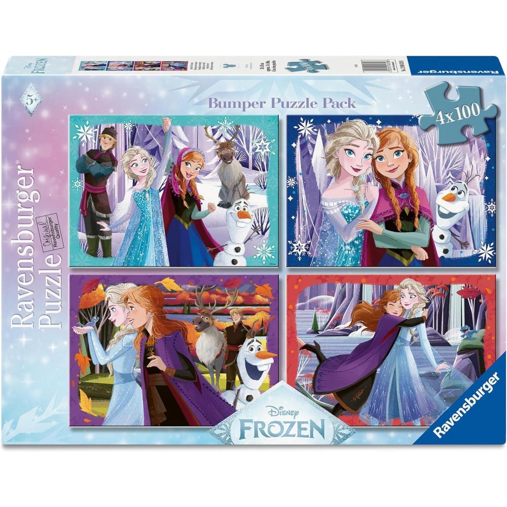 image:imageRavensburger Disney Frozen 4x100 Piece Bumper Puzzle Pack for Kids 5