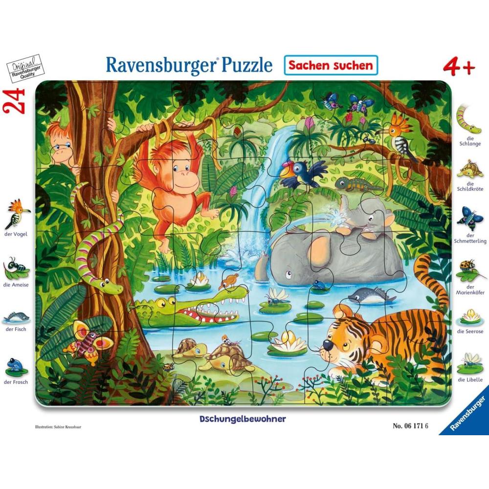image:imageRavensburger Jungle Friends 24 Piece Frame Puzzle for Kids 4