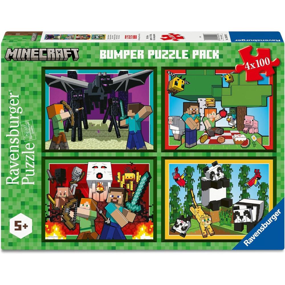 image:imageRavensburger Minecraft 4x100 Piece Bumper Puzzle Pack for Kids 5