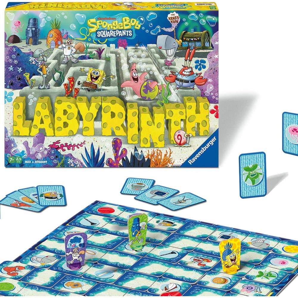 image:imageRavensburger Spongebob Labyrinth Board Game A Strategic Maze Challenge Featuring Favorite Bikini Bottom Characters Family Game for 24 Players Ages 7 and Up