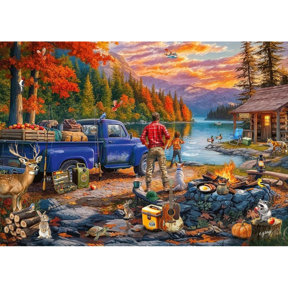 image:imageRavensburger Sunset Lake Large Format 300 Piece Puzzle for Adults
