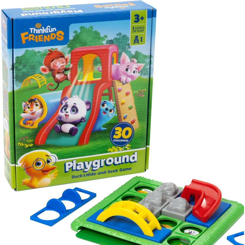 image:imageThinkFun Friends Playground Hide amp Seek Puzzle Game for Preschoolers 30 Challenges for ProblemSolving Fun Ages 3