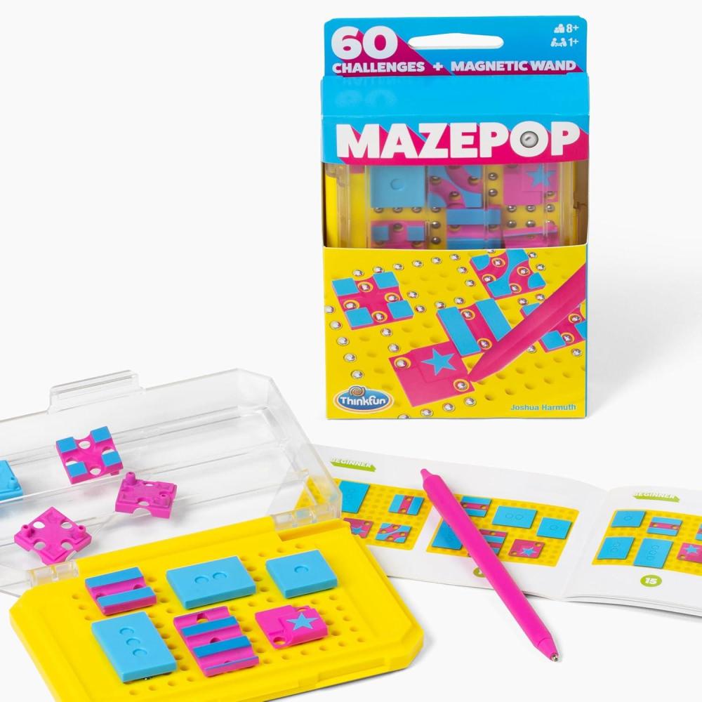 image:imageThinkFun MazePop Magnetic Puzzle Game 60 BrainBoosting Mazes TravelFriendly Logic Toy Ages 8