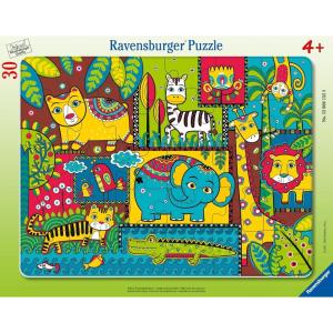 Ravensburger – Jungle Animal Jumble – 30 Piece Frame Jigsaw Puzzle – Colorful Jungle Friends in a Playful Scene – Easy‑Fit Pieces for Young Solvers – Screen‑Free Fun – Children Age 4+