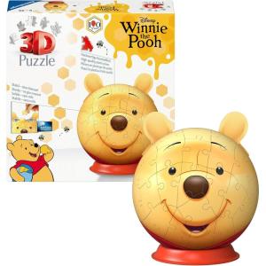 Ravensburger – Winnie The Pooh – 72 Piece 3D Puzzle Ball – Adorable Hundred Acre Wood Design with Character Ears – Bright, Nostalgic Artwork – Premium Quality – Ideal Gift – Children Age 6+