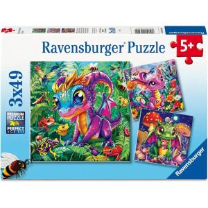 Ravensburger Baby Garden Dragons 3×49 Piece Puzzle Set for Kids 5+