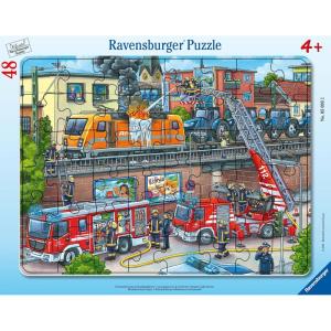 Ravensburger Firetruck Rescue 48 Piece Frame Puzzle for Kids 4+