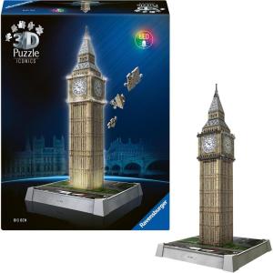 Ravensburger Iconics: Big Ben 3D Puzzle with Light for Kids 8+(Iconics (reissue))