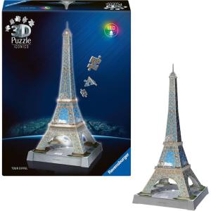 Ravensburger Iconics: Eiffel Tower 3D Puzzle with Light for Kids 8+(Iconics (reissue))