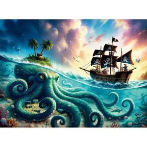 Ravensburger Octopus Treasure 100 Piece XXL Puzzle for Kids 6+