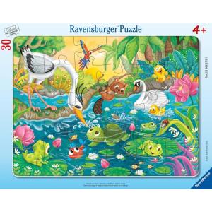 Ravensburger – Summer at The Pond – 30 Piece Frame Jigsaw Puzzle – Sweet Outdoor Nature Scene with Friendly Animals – Easy‑Fit Pieces for Beginners – Screen‑Free Fun – Children Age 4+