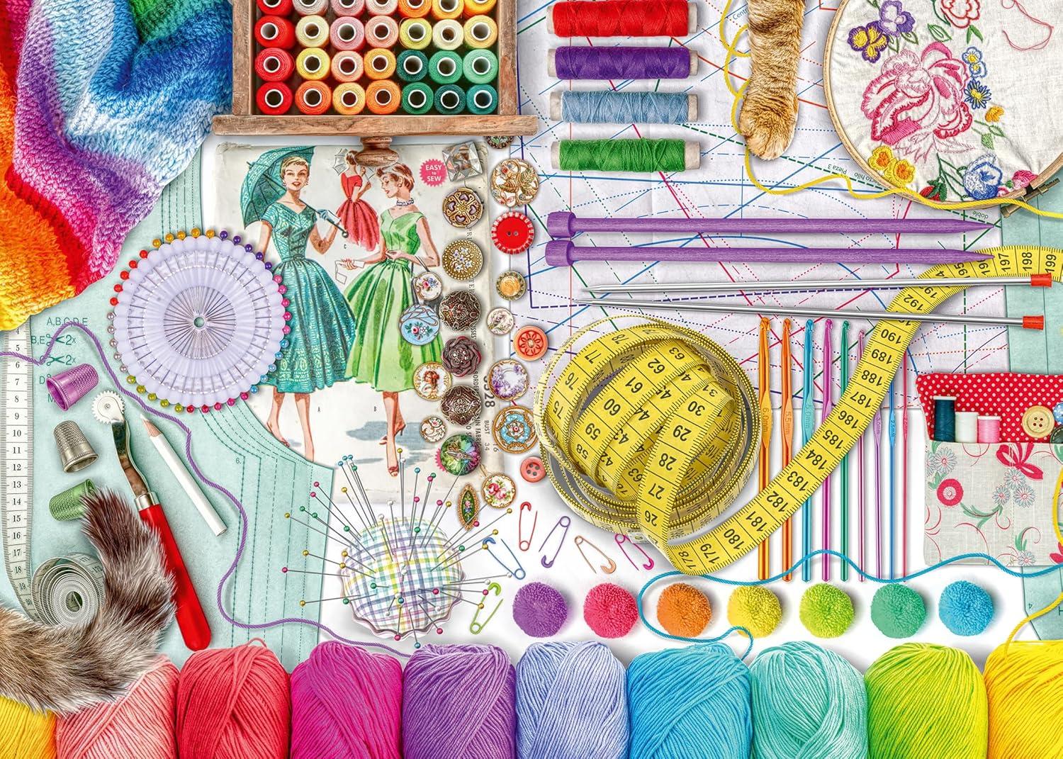 image:imageRavensburger 16440 Needlework Station 500Piece Jigsaw Puzzle Large EasytoHandle Pieces Unique Softclick Technology Ideal for Adults