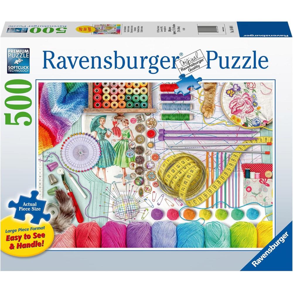 image:imageRavensburger 16440 Needlework Station  500Piece Jigsaw Puzzle  Large EasytoHandle Pieces  Unique Softclick Technology  Ideal for Adults