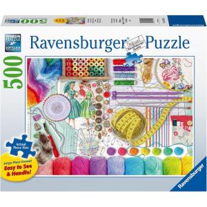 Ravensburger 16440 Needlework Station – 500-Piece Jigsaw Puzzle | Large, Easy-to-Handle Pieces | Unique Softclick Technology | Ideal for Adults