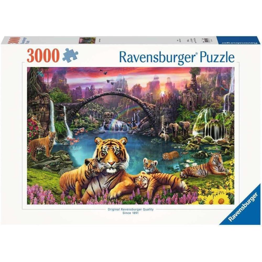 image:imageRavensburger Tigers in Paradise 3000 Piece Jigsaw Puzzle Fantastic Beautifully Vivid Depiction of Tigers at Sunset Frameable Premium Quality Puzzles for Adults