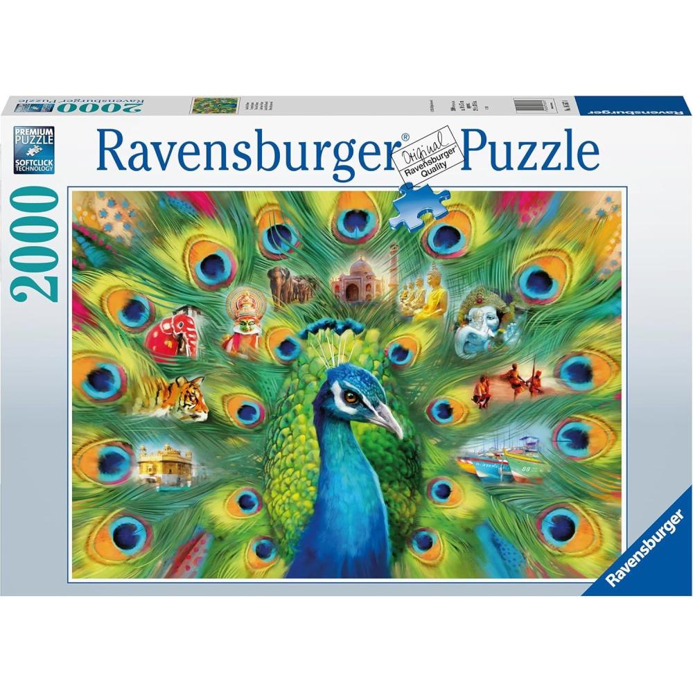 image:imageRavensburger Land of The Peacock 2000 Piece Jigsaw Puzzle for Adults 16567 Every Piece is Unique Softclick Technology Means Pieces Fit Together Perfectly