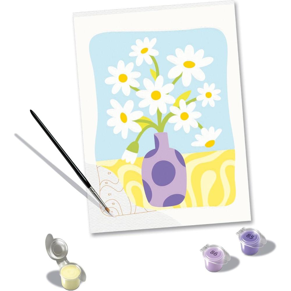 image:imageRavensburger CreArt Daisies PaintbyNumber Kit for Adults Complete Premium Set with 10 Acrylic Paints Brushes amp Gloss Varnish Relaxing Creative Hobby Ages 12