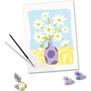 Ravensburger CreArt Daisies Paint‑by‑Number Kit for Adults – Complete Premium Set with 10 Acrylic Paints, Brushes & Gloss Varnish – Relaxing Creative Hobby – Ages 12+