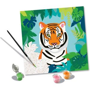 Ravensburger CreArt Wild Tiger Paint‑by‑Number Kit for Adults – Complete Premium Set with 15 Acrylic Paints, Brushes & Gloss Varnish – Relaxing Creative Hobby – Ages 12+