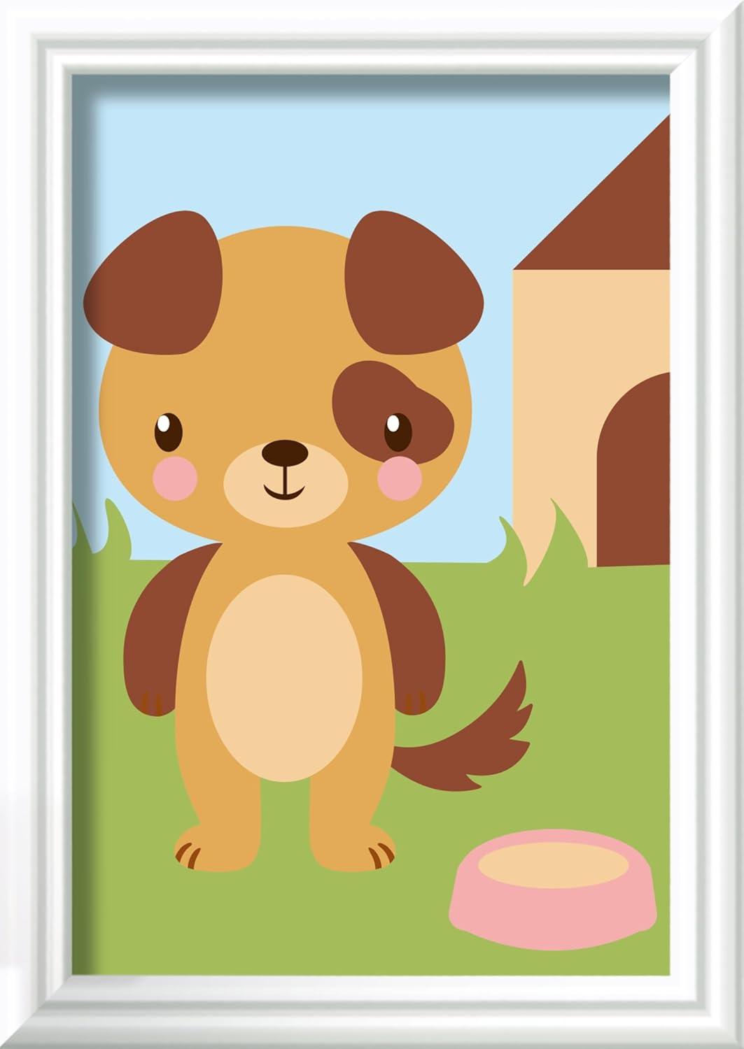 image:imageRavensburger CreArt Cute Puppy PaintbyNumber Kit Complete Set with Brushes amp 6WaterBased Paints ColorCoded Outlines Ages 7