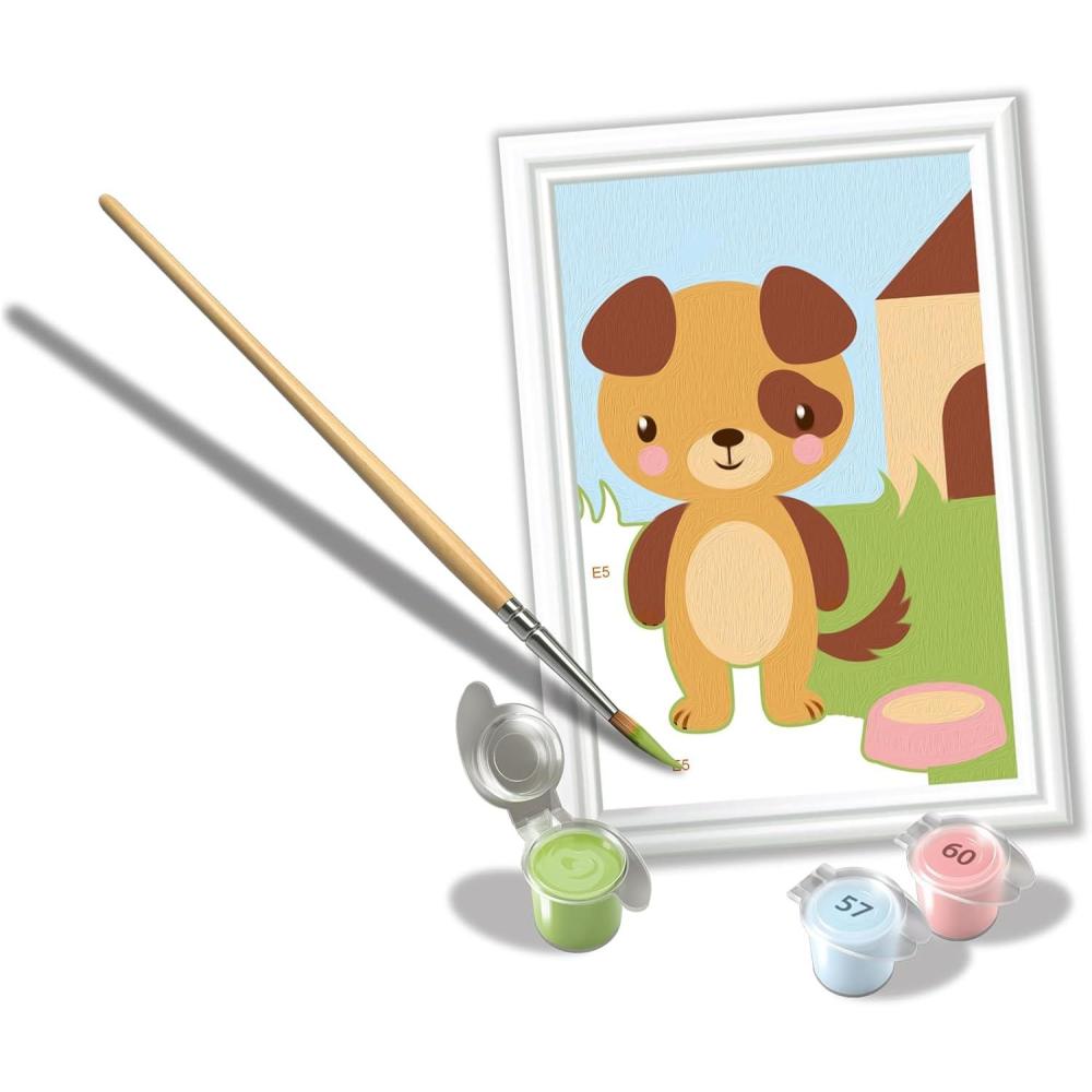image:imageRavensburger CreArt Cute Puppy PaintbyNumber Kit  Complete Set with Brushes amp 6WaterBased Paints  ColorCoded Outlines  Ages 7