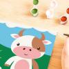 Ravensburger CreArt Cute Cow Paint‑by‑Number Kit – Complete Set with Brushes & 6 Water‑Based Paints – Color‑Coded Outlines – Ages 7+