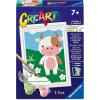 Ravensburger CreArt Cute Cow Paint‑by‑Number Kit – Complete Set with Brushes & 6 Water‑Based Paints – Color‑Coded Outlines – Ages 7+