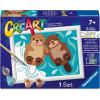 Ravensburger CreArt Otter Love Paint‑by‑Number Kit – Complete Set with Brushes & 10 Water‑Based Paints – Color‑Coded Outlines – Ages 7+
